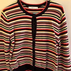 Zara knit striped cardigan